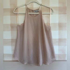 Naked Zebra Blush Beige Spaghetti Strap Cami with scalpped details